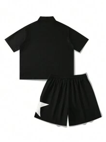 Manfinity EMRG Men's Weird Horror Pattern Short Sleeve Shirt And Shorts Set Men 2 Pieces Short Sets - Multicolor - View 2