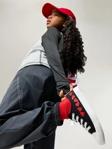 Fashion Versatile Spring/Summer Casual High Top Vulcanized Canvas Shoes For Children Back-To-School Season - Black - View 3