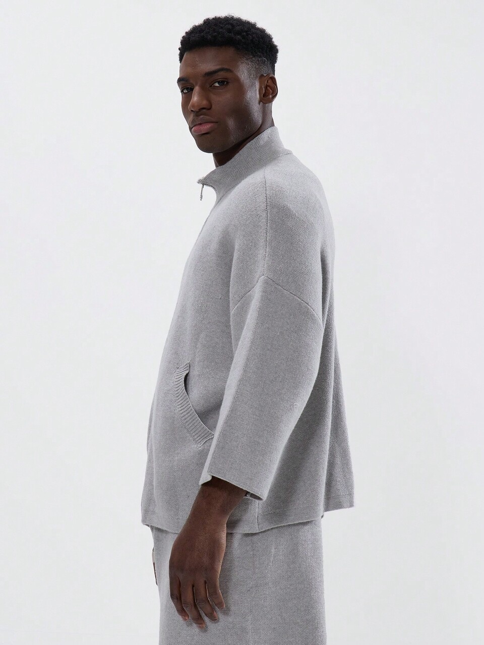 Oversized Soft Knit Funnel Neck Sweat