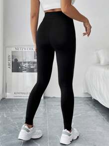 SHEIN Tall 高腰纯色紧身打底裤，百搭女士休闲装