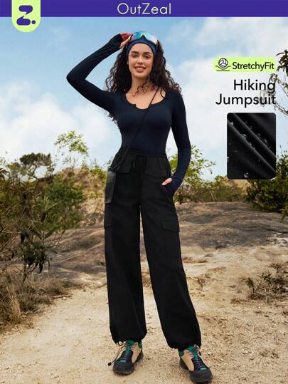 OutZeal 防水抽绳下摆长袖抗撕裂尼龙连体衣春季户外探险徒步