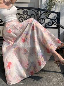 DAZY Women's Textured Floral Printed Skirt, Suitable For Spring/Summer Dates Vacation Outfits Women Easter - Pink - View 5