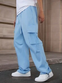 Manfinity Hypemode Men's Simple Fashion Casual Daily Pants - Baby Blue - View 3