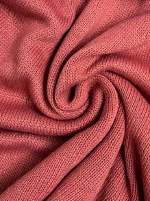 Calvaya Plus Size Solid Color Lantern Sleeve Sweater Dress, Casual Style For Autumn/Winter - Watermelon Pink - View 8