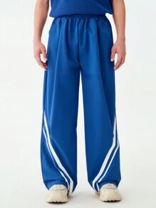 SHEIN Y2K Oversized Cargo Pants With Utility Pockets Racing Vibes - Blue - View 5