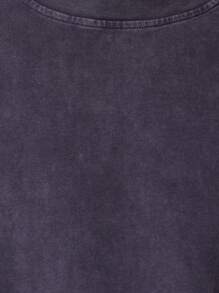 Musero 水洗风格宽松短袖圆领廓形T恤，基础款上衣，秋冬必备胶囊衣橱单品 - 深灰色 - 查看 6