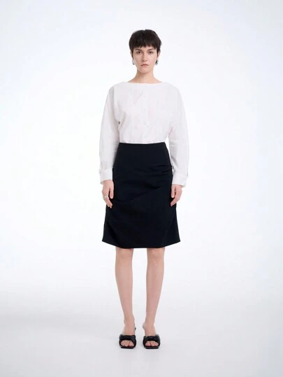 SHEIN Clasi Falda asimétrica con volantes sencilla para uso casual y diario