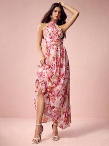 Enchnt Women Spring Simple Casual Daily Dress - Pink - View 3