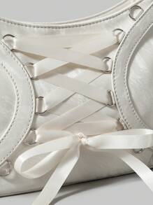 ROMWE Kawaii 芭蕾风格紧身胸衣包，配白色蝴蝶结，非常适合情人节约会和日常通勤