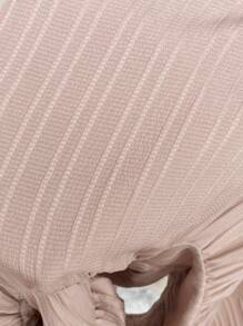 SHEIN Frenchy 女士休闲纯色神话荷叶边挤奶女工吊带短裙，度假风格，优雅连衣裙，女士夏季服装，女士连衣裙，优雅夏季娃娃裙 - 杏色 - 查看 7