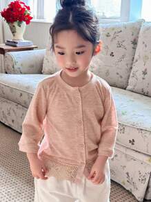 DAZY Girl (Small) Front Button Long Sleeve Casual Jacket, Daily Wear - Pink - View 1