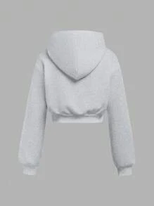 Set de 2 piezas de niña preadolescente: sudadera holgada informal y mallas con forro térmico talla grande grueso