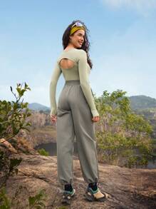 OutZeal Water Proof Wide Leg Drawstring Hem Long Sleeve Tear Resistant Nylon One-Piece Outdoor Adventure Jumpsuit Spring For Hiking