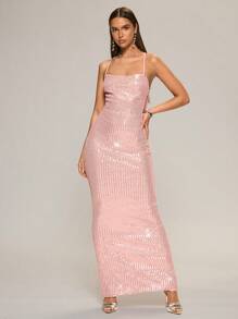 Glamine Vestido casual largo de mujer, simple y de moda para el uso diario - Rosa - Ver 5