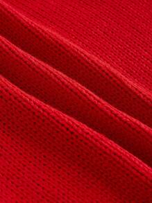 ROMWE Kawaii 大码可爱 3D 玫瑰开衫 - 紅色 - 查看 4