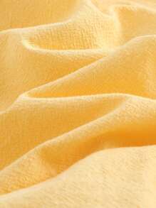 Cozy Pixies 女婴碎花图案圆领泡泡袖休闲百搭连衣裙 - 黃色 - 查看 9