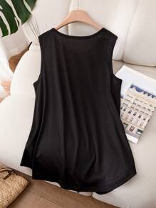 SHEIN LUNE Débardeur de mode minimaliste grande taille, pour le loisir et le port quotidien. Top d'été pour femmes, adapté pour les vacances, les concerts, les styles bohèmes/bohos, les festivals rave. Top graphique d'été