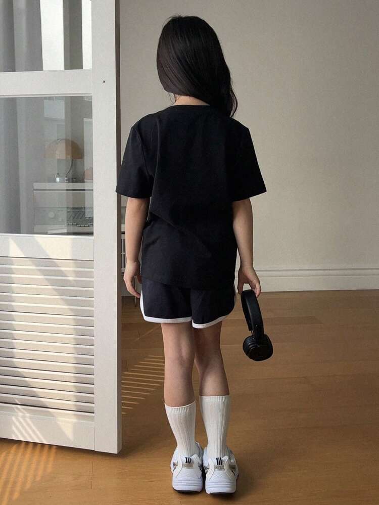 Tween Girls' Minimalist Casual Everyday Short Sleeve T-Shirt