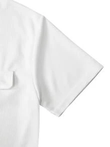 Manfinity Homme Camiseta de hombre de manga corta, cuello en V y abotonadura a presión de unicolor