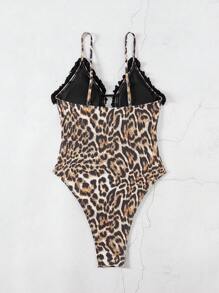 Swim EVENT Springbreak New Leopard Printed Sexy Front-Risky One-Piece For Women, For Summer Beach Vacation - Multicolor - View 6