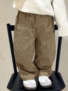 Dazy Kids 小男孩纯色直筒宽松休闲大口袋裤