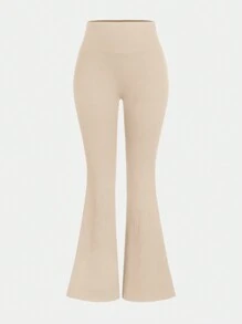 SHEIN Essnce 2 件套女式高腰紧身喇叭腿打底裤，黑色和灰色 - 彩色 - 查看 8