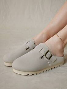 Solecia Women's Round Toe Thick Sawtooth Bottom Slip-On Comfortable Simple Casual Platform Loafers