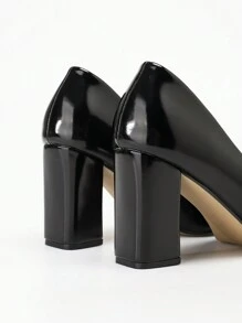 CUCCOO BIZCHIC Women's High Heel Shoes, Solid Pink Bow And Floral Decor Pointed Toe Backstrap All Season Sandals Valentines - Black - View 7