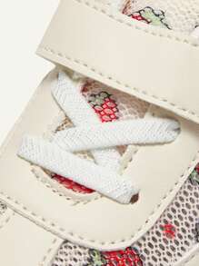 Cozy Pixies 4 Seasons Versatile Casual Mesh Strawberry Pattern Cute Soft Bottom Sport Sneakers For Toddler Girls - Beige - View 10