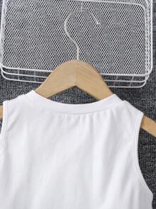 Young Girl Knit Cute Girl Graphic Round Neck T-Shirt - White - View 3