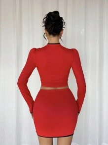 Chiquease Conjunto de 2 piezas con adorno de botones de estilo chino para mujeres, atuendo de Año Nuevo