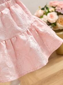 SHEIN Babygirl Summer Cute Floral Top & Skirt Set, Elegant - Pink - View 6