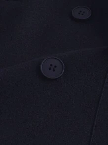 Manfinity Mode Men's Plus Size Solid Color Double-Breasted Woolen Coat, Casual Autumn/Winter