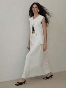 MOTF PREMIUM ÁO GIÉT SỌC CỘT CÚC - Đen và trắng - Xem 7