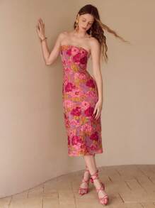 MOTF PREMIUM 花卉提花连衣裙