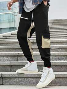 Manfinity EMRG 男士简约时尚休闲裤，日常百搭单品，街头风裤子，拼接口袋设计，适合送给丈夫、男友或朋友。