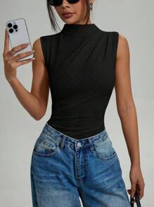 SHEIN Essnce Women's Casual Simple Stylish Everyday Bodysuit