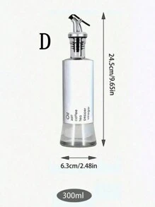1 件不锈钢油瓶，带玻璃容器、油醋酱分配器、秤和夹子设计，适用于控油、家庭和厨房使用 - 彩色 - 查看 5