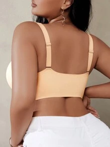 Soutien-gorge sans armature rembourré en gelée grande taille pour femmes avec bretelles larges, soutenant et confortable