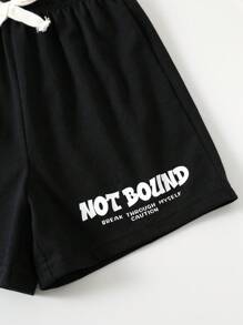 SHEIN 2 Stücke Baby Jungen/Mädchen Outfit mit Fußball- und Katzen-Grafik, Rundhals Kurzarm T-Shirt und schwarze Hose, geeignet für Frühling & Sommer