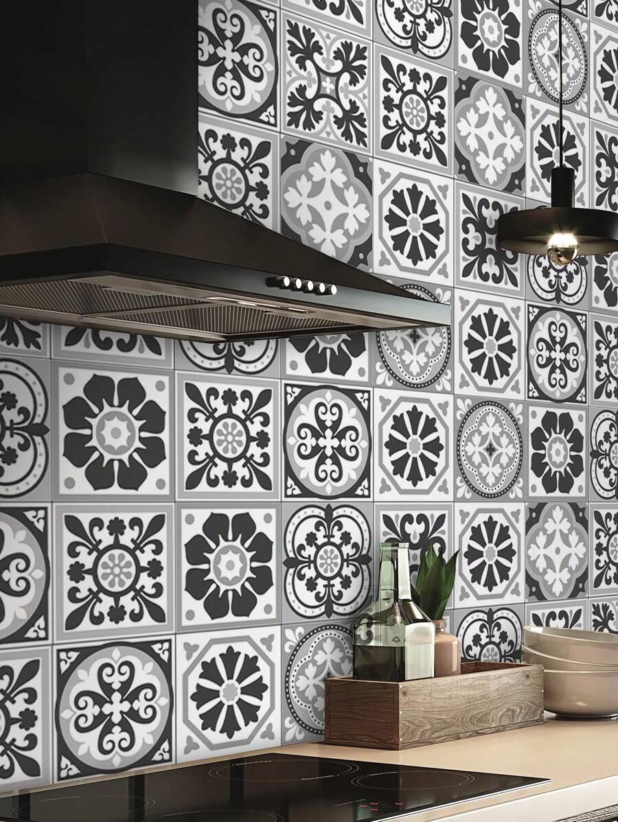 1 卷地中海风格加厚防水自粘厨房和浴室装饰墙贴，3 种尺寸可选：11.81*47.24、11.81*94.49、11.81*141.73 英寸 - 彩色 - 查看 1