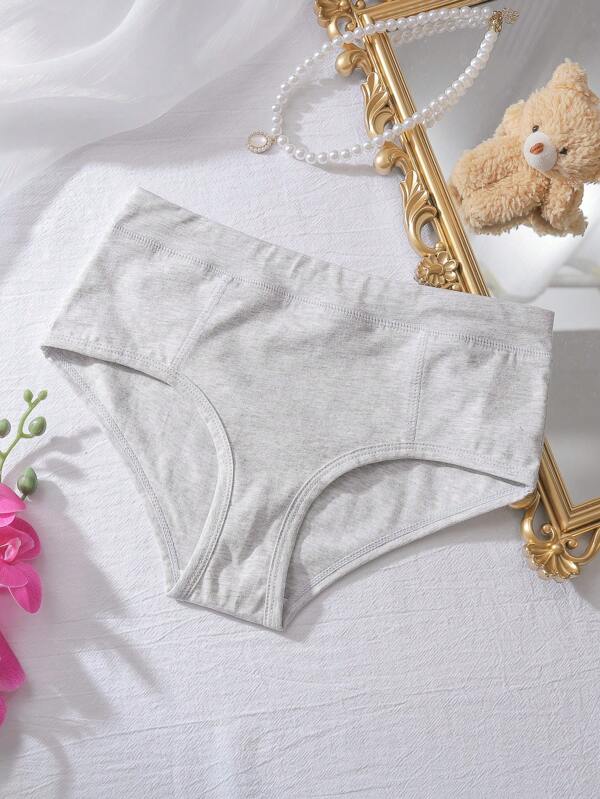 Tween Girls Cotton Soft Brief Underwear, Gray