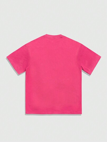 Street Life Men's Street Fashion Vintage Gradient Star Patch Short Sleeve T-Shirt