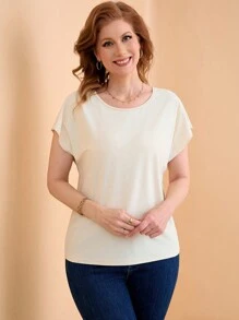 EMERY ROSE Women's Casual Short Sleeve T-Shirt, Lightweight & Fashionable For Everyday Wear