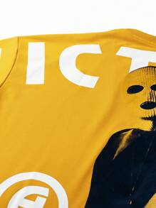 PAVTROS Manfinity Streetrush 男士舒适宽松休闲纯色 T 恤，百搭男士街头潮流衬衫男士街头潮流衬衫街头潮流衬衫街头潮流男士衬衫男士衬衫街头潮流、嘻哈街头、男朋友礼物、男士街头潮流、白色 T 恤 - 黃色 - 查看 7