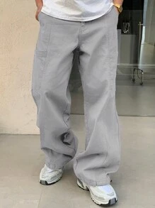 DAZY Men's Solid Color Simple Fashion Casual Jeans, Everyday Wear - Light Grey - View 3