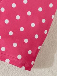 SHEIN 6 件套年轻女孩可爱粉色蝴蝶结、波尔卡圆点、心形印花休闲短袖短裤紧身睡衣 - 彩色 - 查看 6