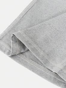 SHEIN Girlism Tween Girls' Solid Color Knit Skinny Flared Pants, Athletic Streetwear Style - Light Grey - View 4