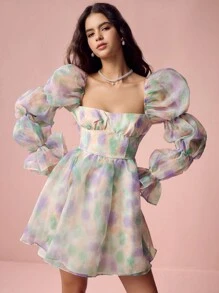 Enchnt 女士日常休闲简约时尚连衣裙 - 薄荷綠 - 查看 6