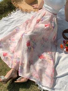 DAZY Women's Textured Floral Printed Skirt, Suitable For Spring/Summer Dates Vacation Outfits Women Easter - Pink - View 7